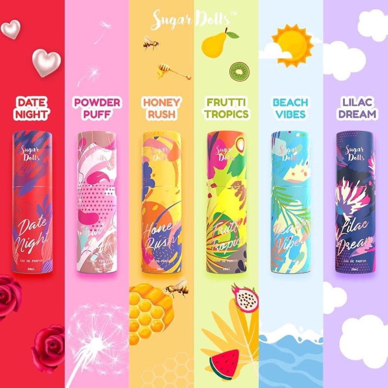 Sugar Dolls Fragrance 30ml with Canister Long Lasting Scents Perfume