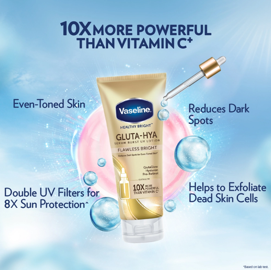 Vaseline Gluta-Hya Serum Burst UV Lotion 330ml