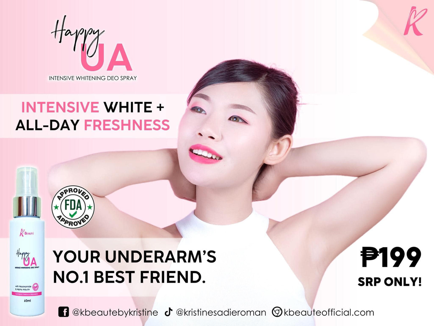 K-Beautรฉ Happy Underarm Intensive Whitening Deo Spray