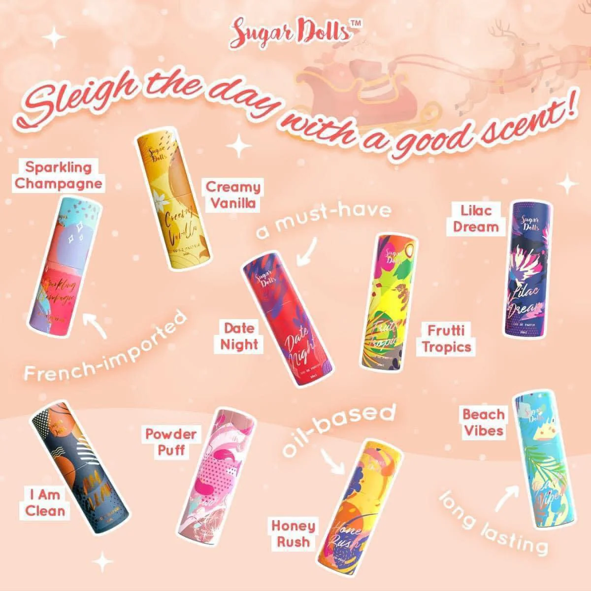 Sugar Dolls Fragrance 30ml with Canister Long Lasting Scents Perfume