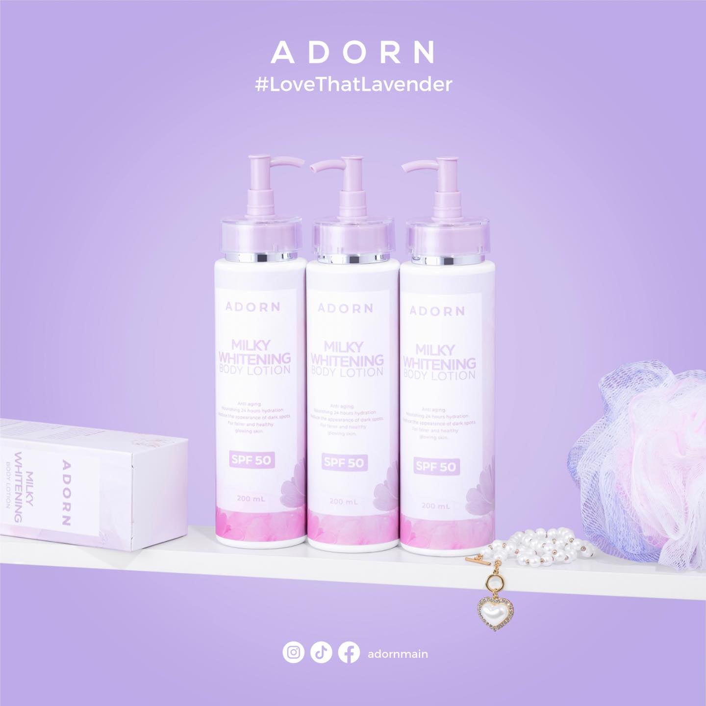 ADORN Milky Whitening Body Lotion SPF50 200ML