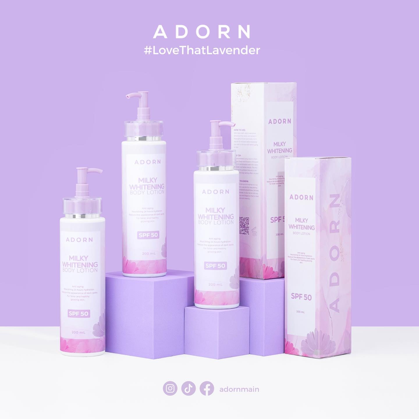 ADORN Milky Whitening Body Lotion SPF50 200ML