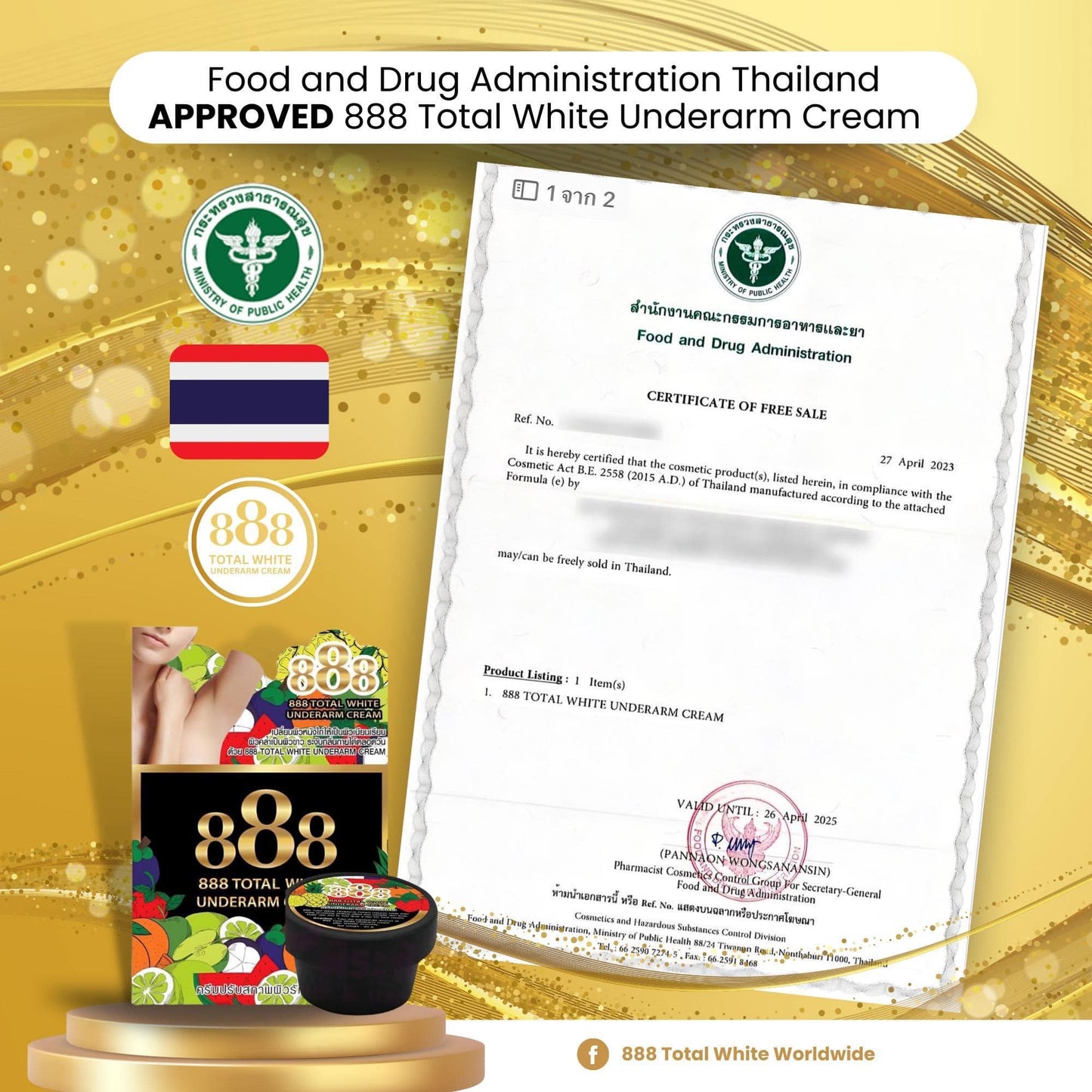 ORIGINAL 888 UNDERARM CREAM FROM THAILAND