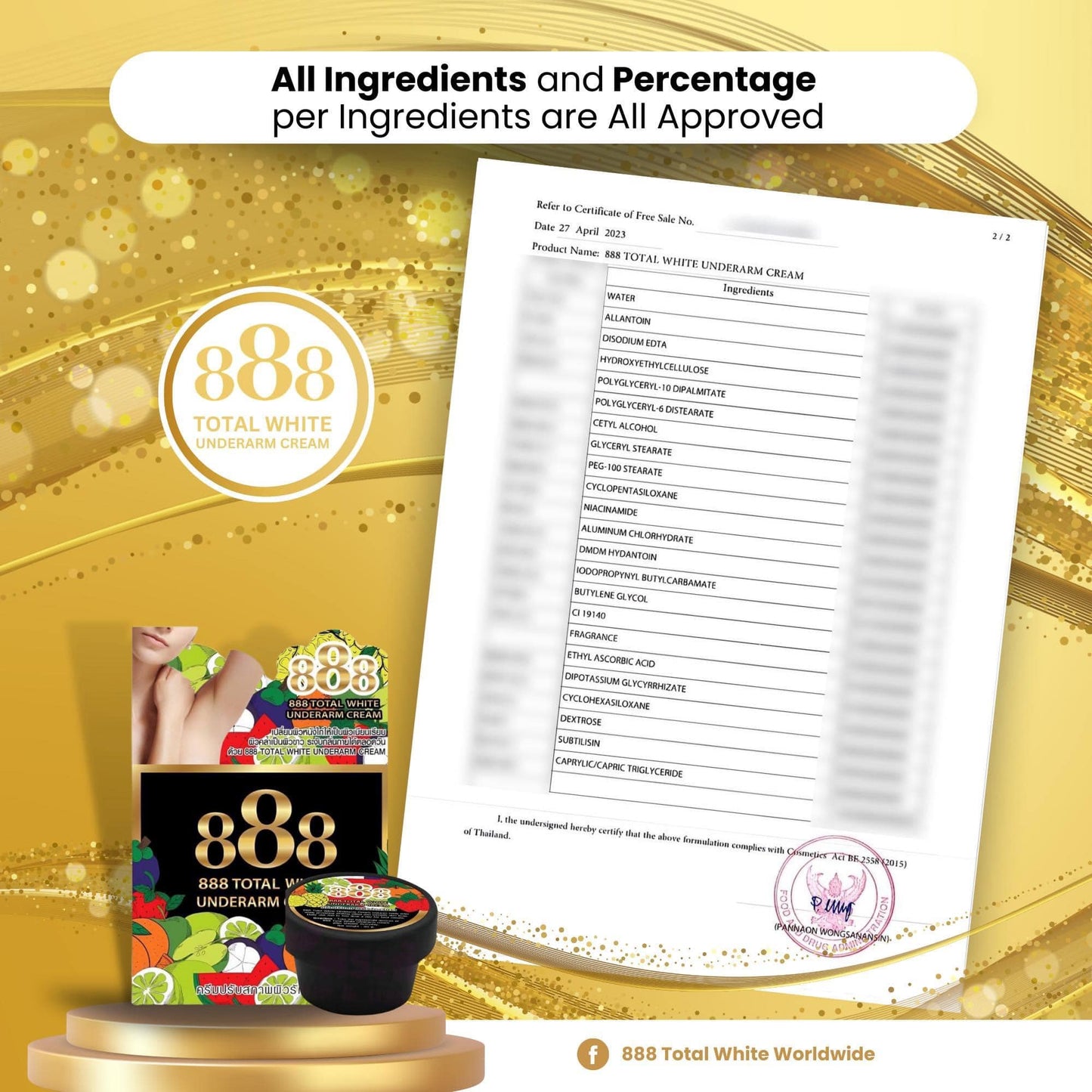 ORIGINAL 888 UNDERARM CREAM FROM THAILAND