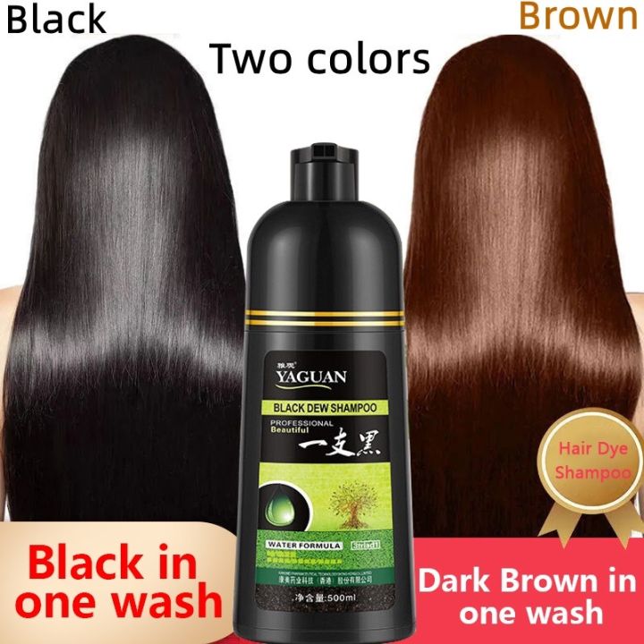 Korean Herbal Hair Color Shampoo Permanent Color 500ml
