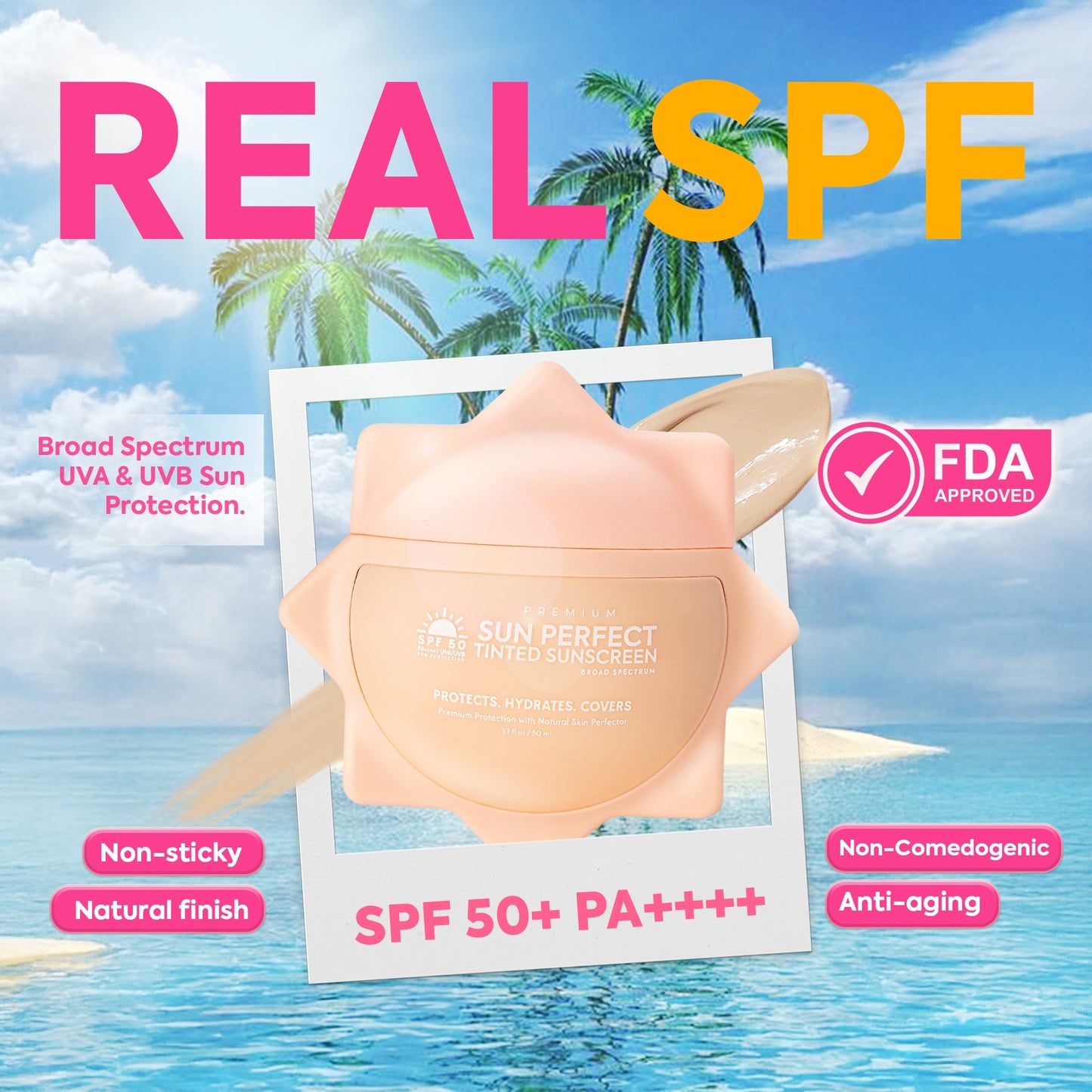 HIKARI SKIN Premium SUN PERFECT Tinted Sunscreen SPF 50 Facial Sunscreen Sun Protection Ultrafresh