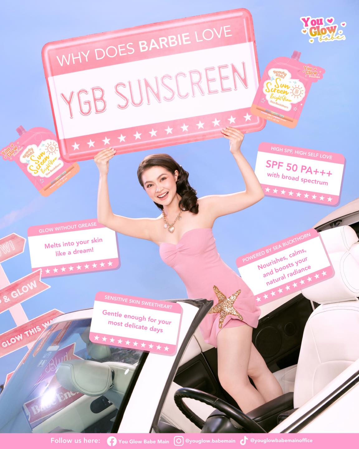 You Glow Babe Beauty White Bright Glow with Sea Buckthorn Sunscreen SPF 50 PA+++