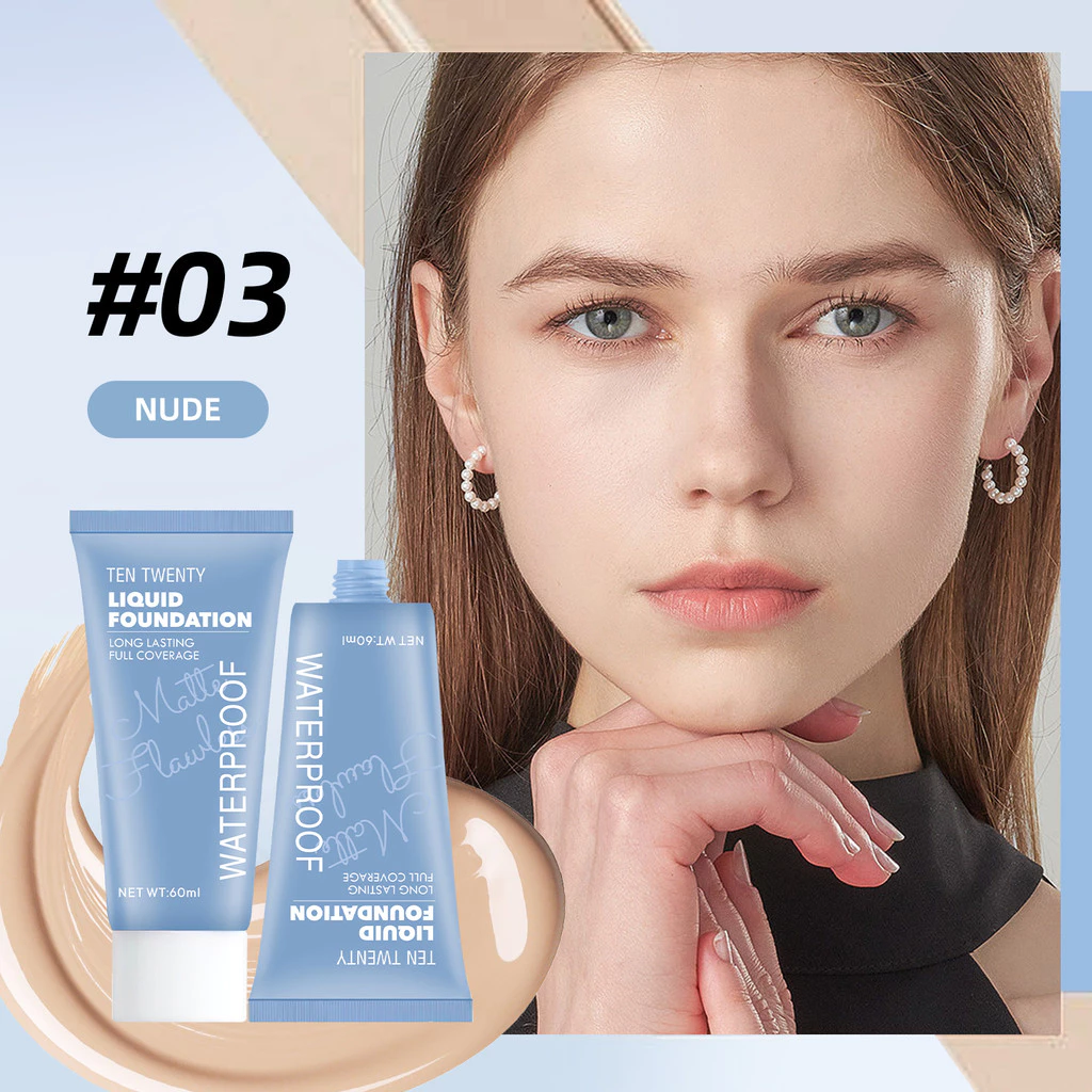 TEN TWENTY Full Coverage Matte Liquid Foundation Oil Control 24H Long Lasting Waterproof Concealer