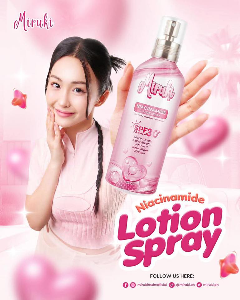 Miruki Niacinamide Lotion Spray, Deep Moist, Brightening, Lightweight, with SPF 30 PA++++