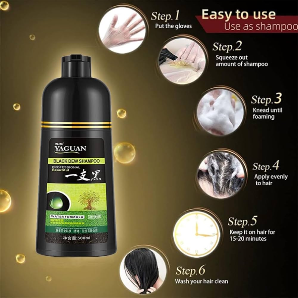 Korean Herbal Hair Color Shampoo Permanent Color 500ml