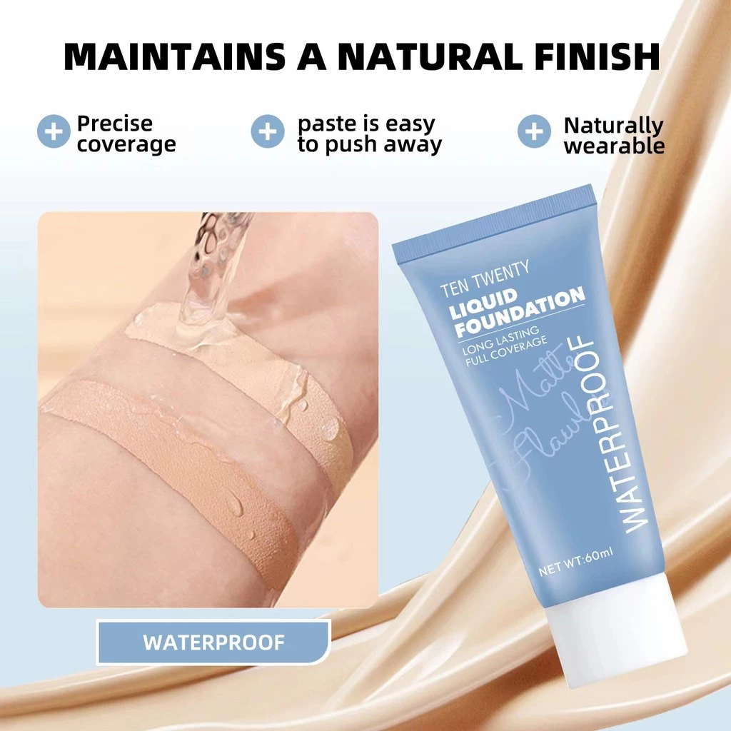 TEN TWENTY Full Coverage Matte Liquid Foundation Oil Control 24H Long Lasting Waterproof Concealer