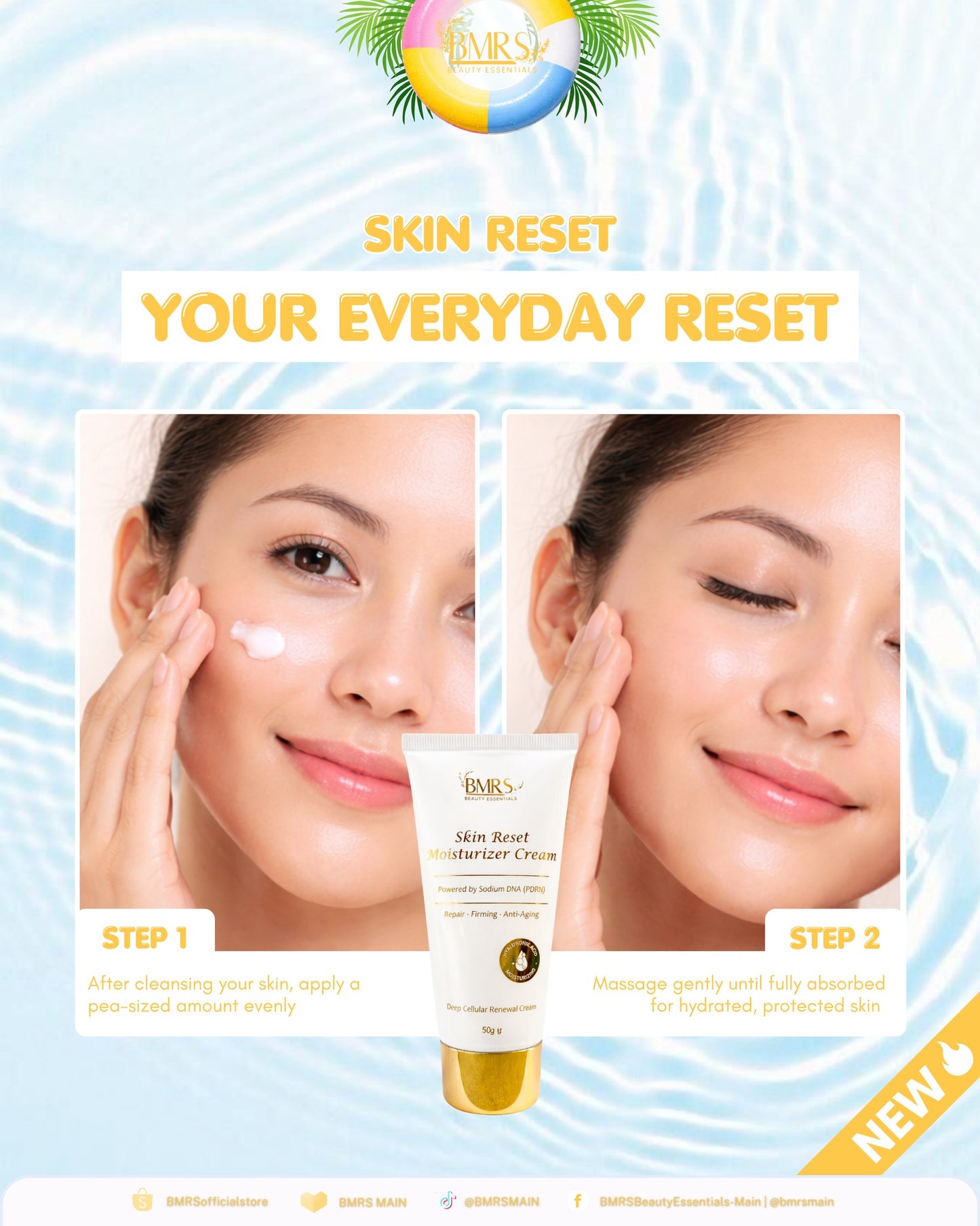 BMRS ( PDRN ) Skin Reset Moisturizing Cream is an Advance Repair Cream Skin Feel Smoother and Firmer