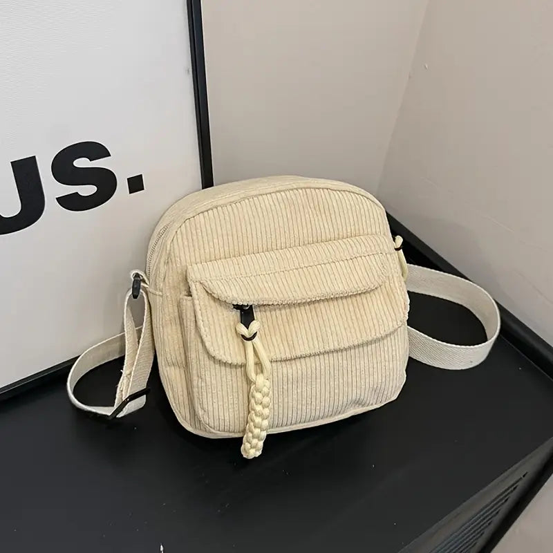 8MNY-MC453 Versatile Small Square Bag Corduroy Material