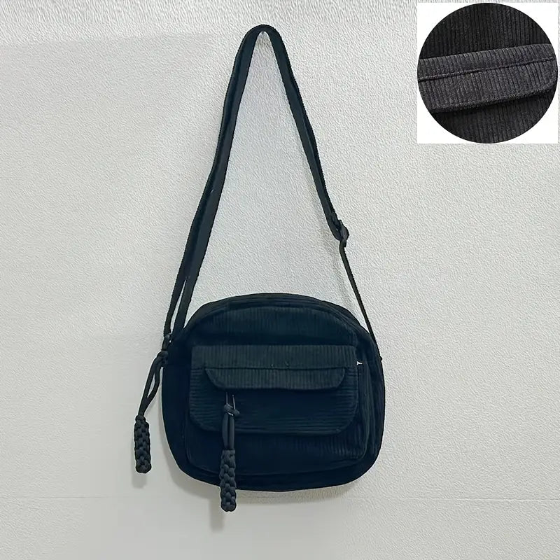 8MNY-MC453 Versatile Small Square Bag Corduroy Material