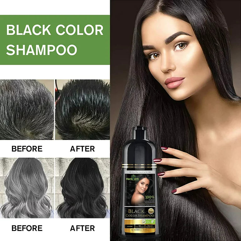 Korean Herbal Hair Color Shampoo Permanent Color 500ml