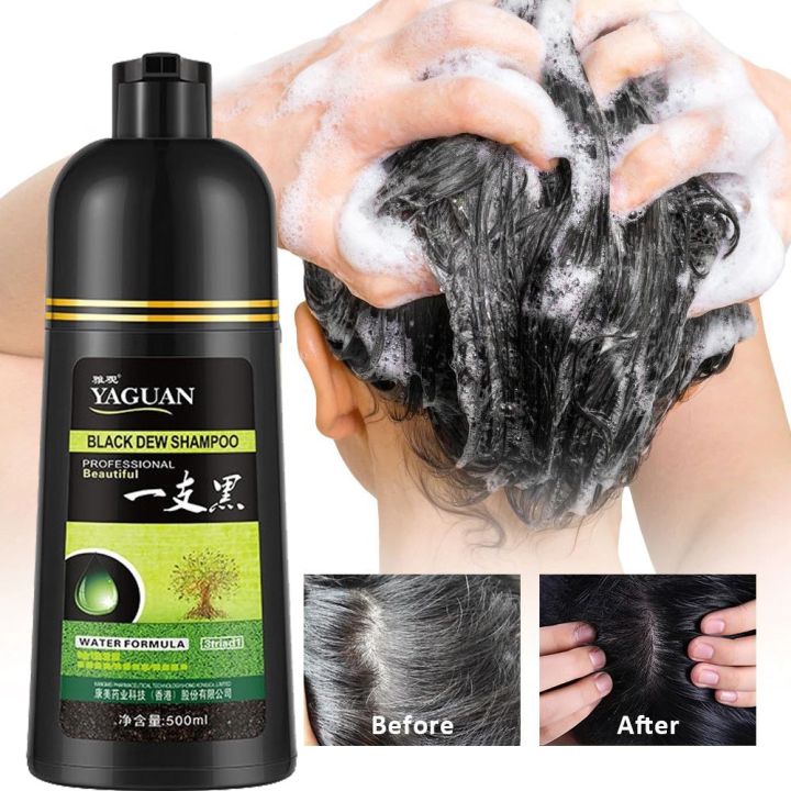 Korean Herbal Hair Color Shampoo Permanent Color 500ml