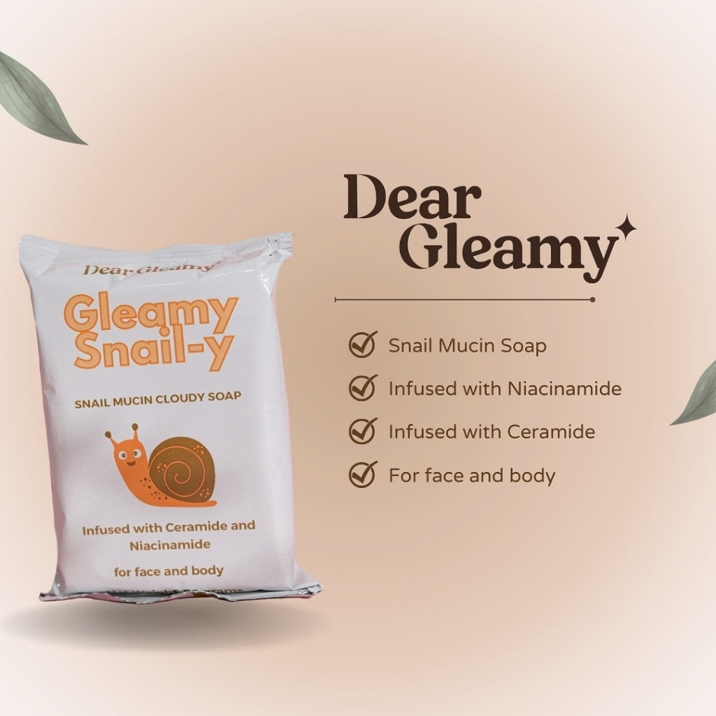 DEAR GLEAMY Snail-y Soap Snail Mucin Cloudy Soap Niacinamide Body Wash Bar Soap