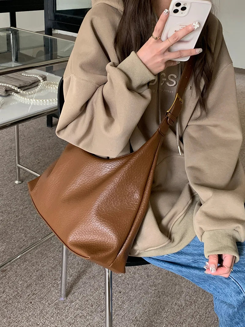 8MNY52 Shoulder Sling Bag For Women Soft Leather Hobo Bag