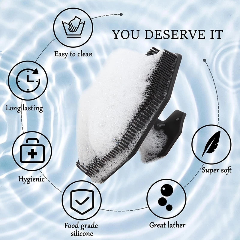 Silicone Body Scrubber Deep Cleaning Skin Massage Shower Brush Exfoliating Bath Brush