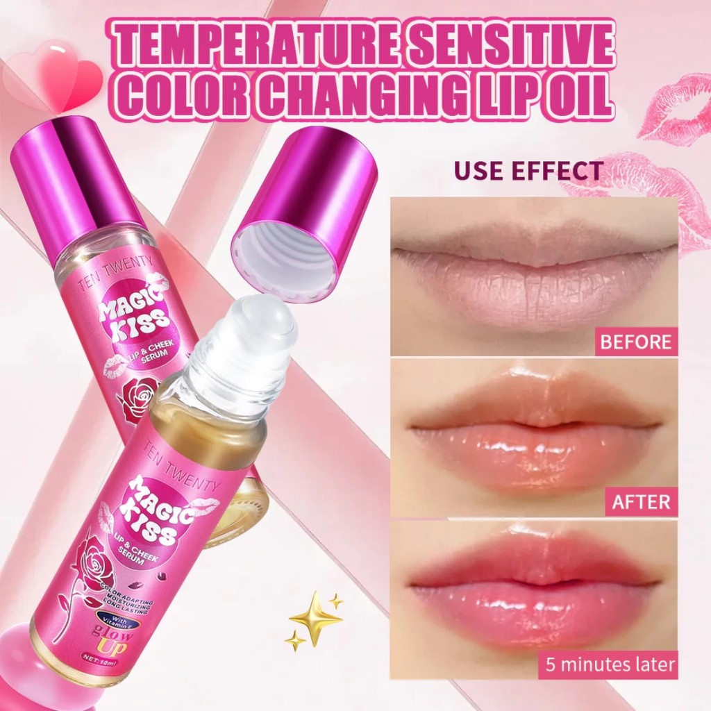 Ten Twenty Magic Kiss 2in1 Lip & Cheek Tint Long-Lasting, Hydrating Shine For Kissable & Natural Lip