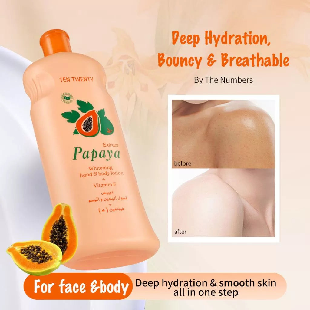 TEN TWENTY PAPAYA Whitening hand & boby lotion + Vitamin E 600ML