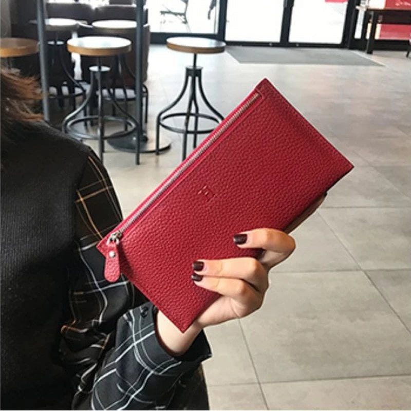 Women's Leather Wallet - Long - New - Slim Design - Hot Sale - Small And Elegant Clutch