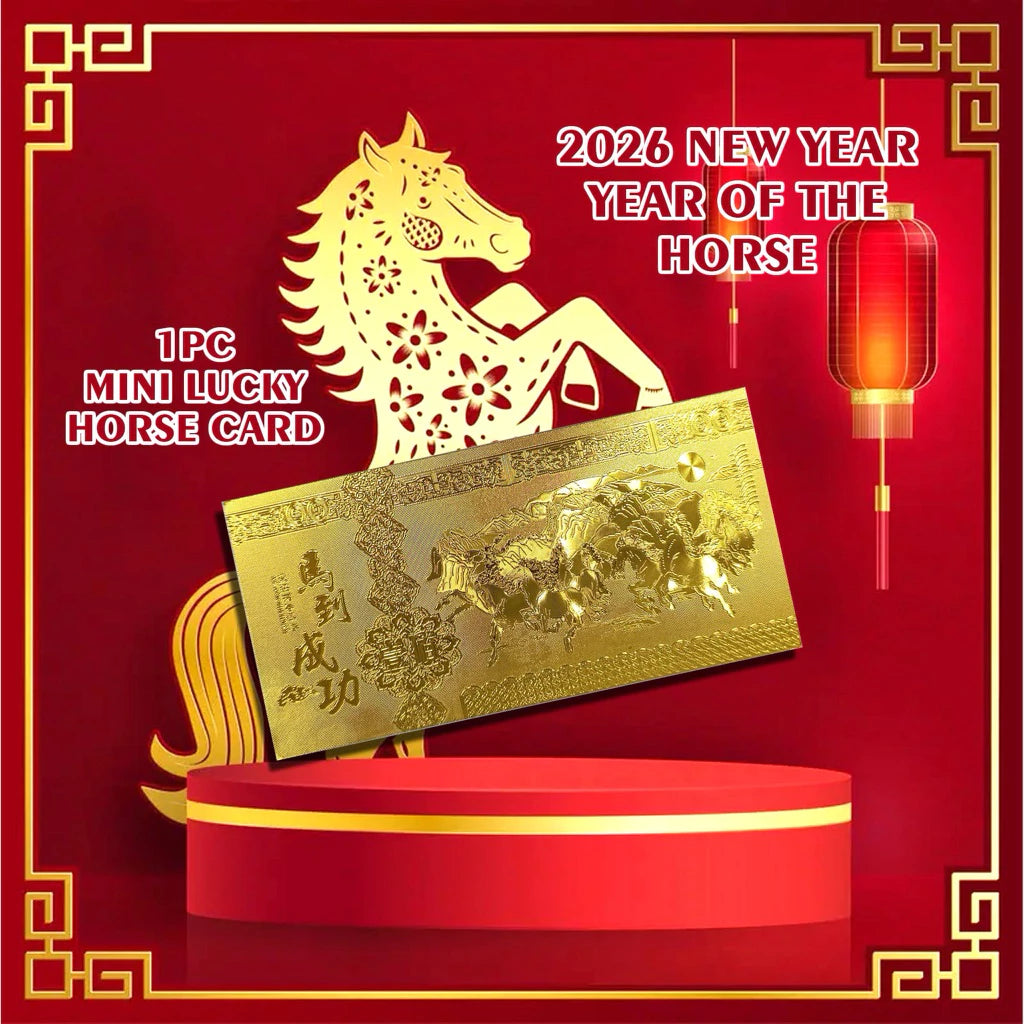 2026 Year of the Horse Money Gold Foil Money Lucky Charm for Wealth Prosperity Good Fortune Gift
