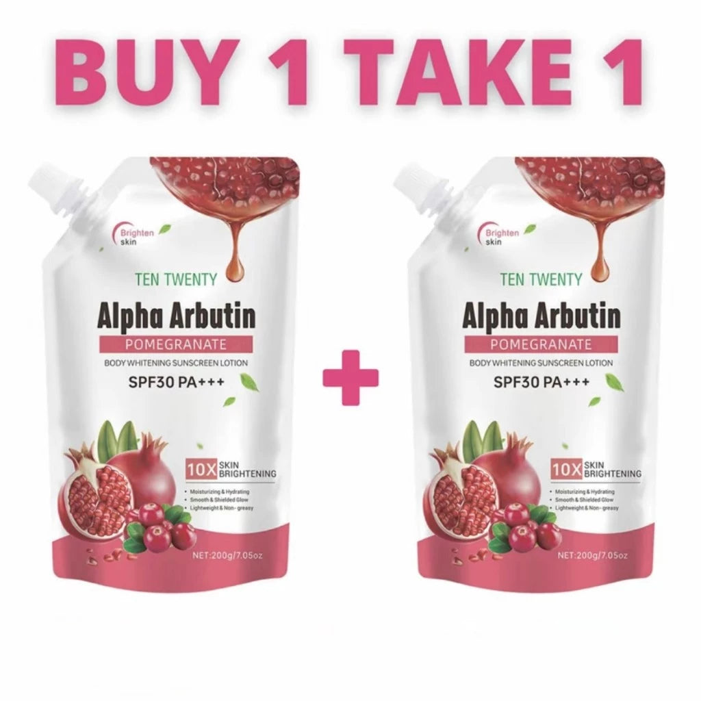 BUY 1 TAKE 1 Alpha Arbutin Pomegranate Sunscreen Whitening Body Lotion SPF30 PA+++ 200g
