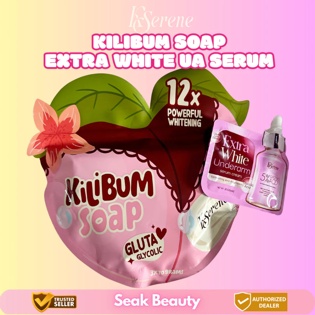 KSerene KiliBum Gluta Glycolic Soap Whitening Kili Kili Underarm Bum Butt 3pcs 70g Whitening Soap