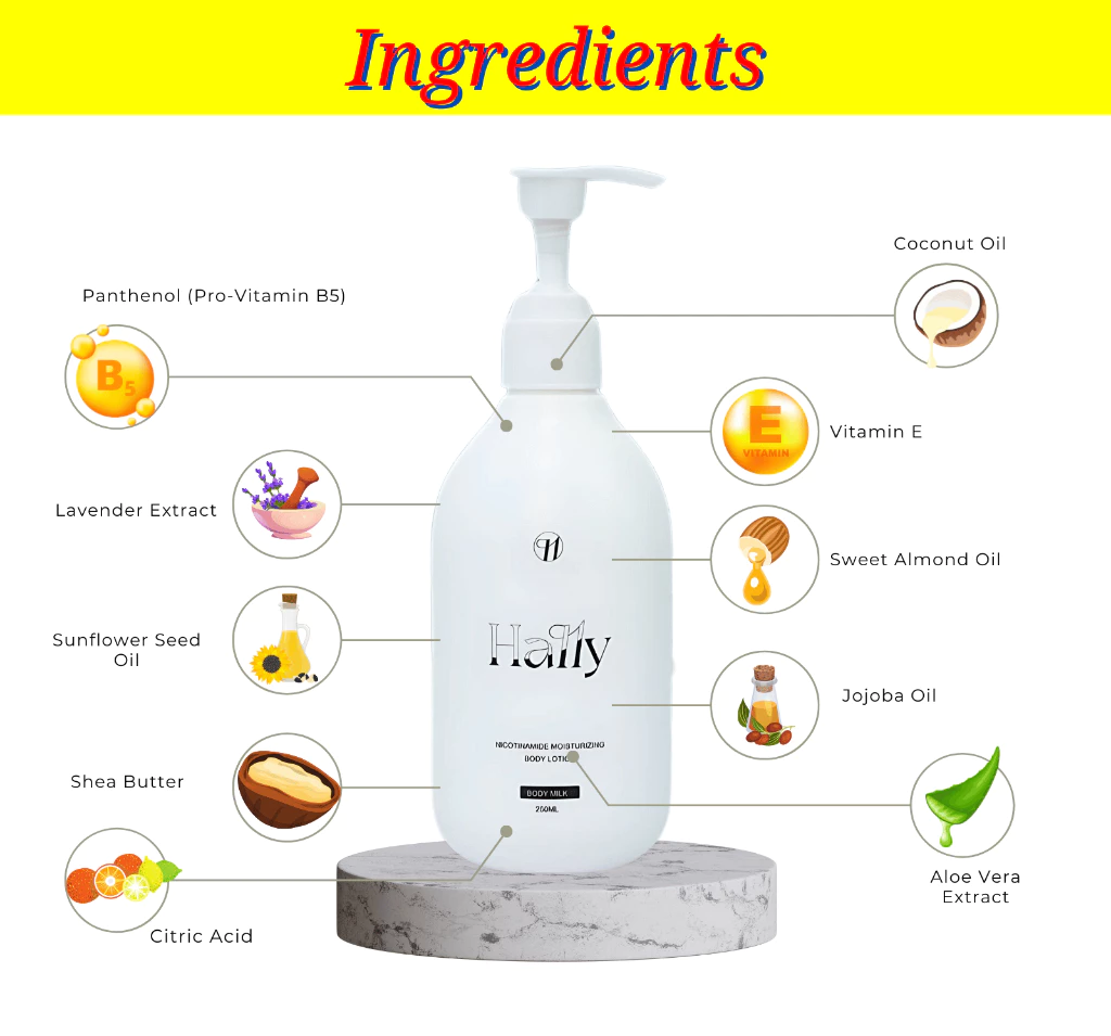 Original Hally Body Lotion l Nourish your Skin l For all Skin Type l Natural Ingredients l 1 Bottle 250 ml