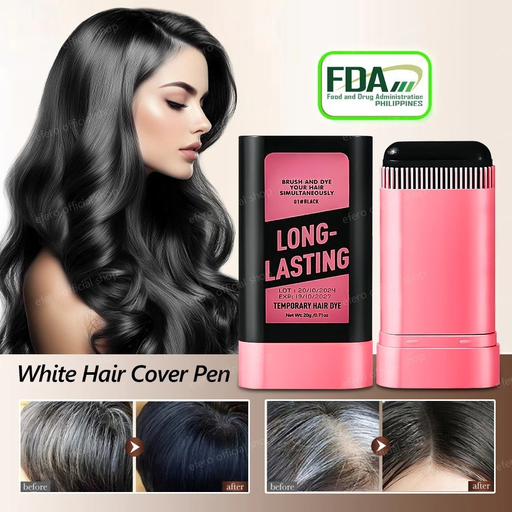 FORMBO Hair Stick Waterproof and Sweat-proof No Smudge No Fading Temporary Covers Gray Hair Natural
