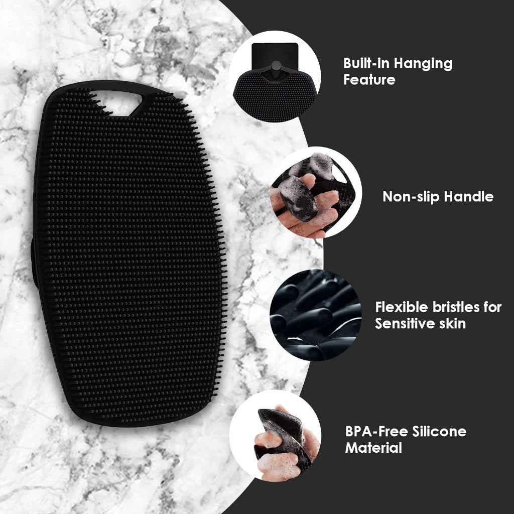 Silicone Body Scrubber Deep Cleaning Skin Massage Shower Brush Exfoliating Bath Brush