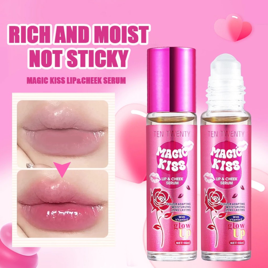 Ten Twenty Magic Kiss 2in1 Lip & Cheek Tint Long-Lasting, Hydrating Shine For Kissable & Natural Lip