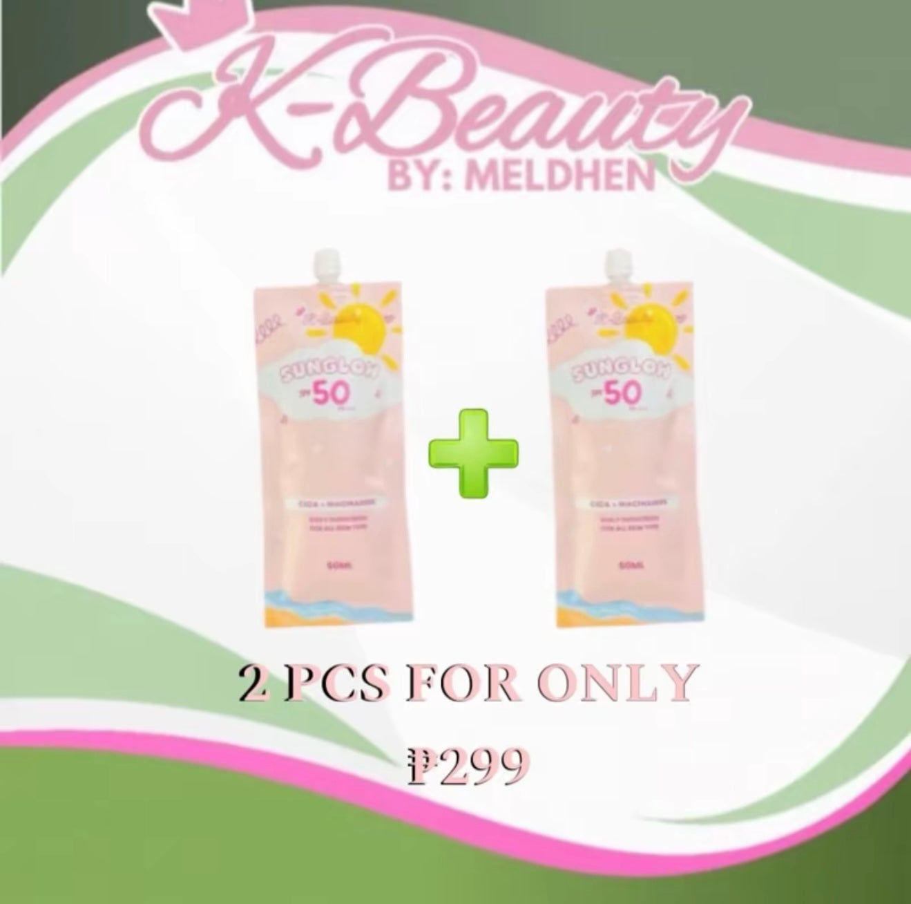Buy 1 Take 1 • K-Beauty by Meldhen Sunglow Sunscreen SPF 50