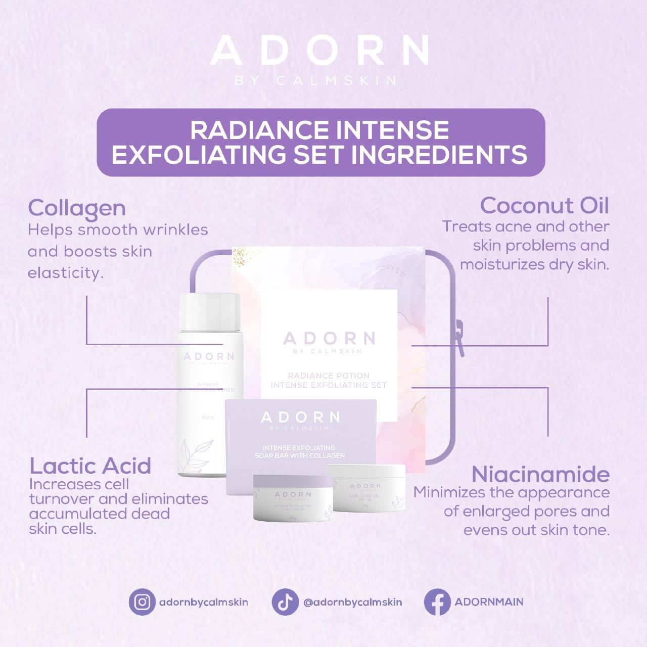 Adorn Rejuv Set Radiance Potion Intense Exfoliating