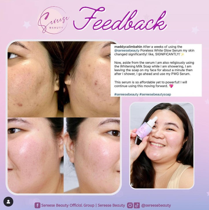 Sereese Beauty Poreless White Glow Serum Intense Whitening PWG