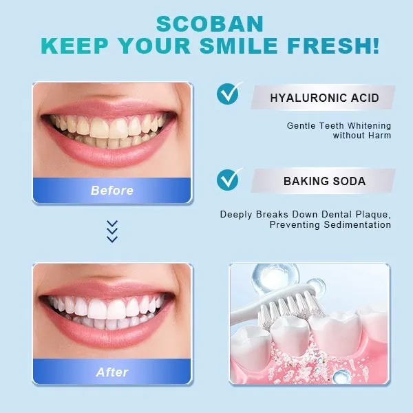 Scoban Japan Hyaluronic Acid Dual-Effect Teeth Whitening Toothpaste