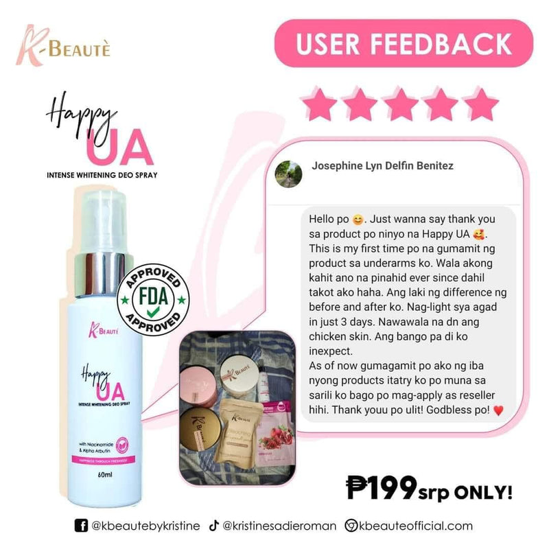 K-Beauté Happy Underarm Intensive Whitening Deo Spray - The Beauty Cart