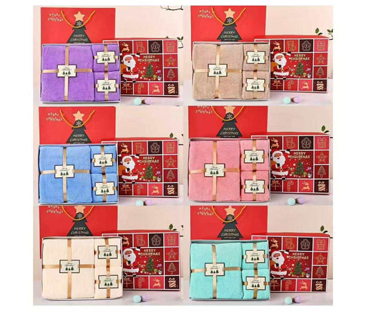 Trending Now! Christmas 3 in 1 Gift Set Bath Towel With Box and Paper Bag