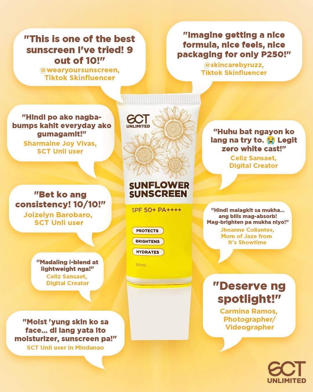 SCT Unlimited Sunflower Sunscreen SPF 50+ PA++++ – The Beauty Cart