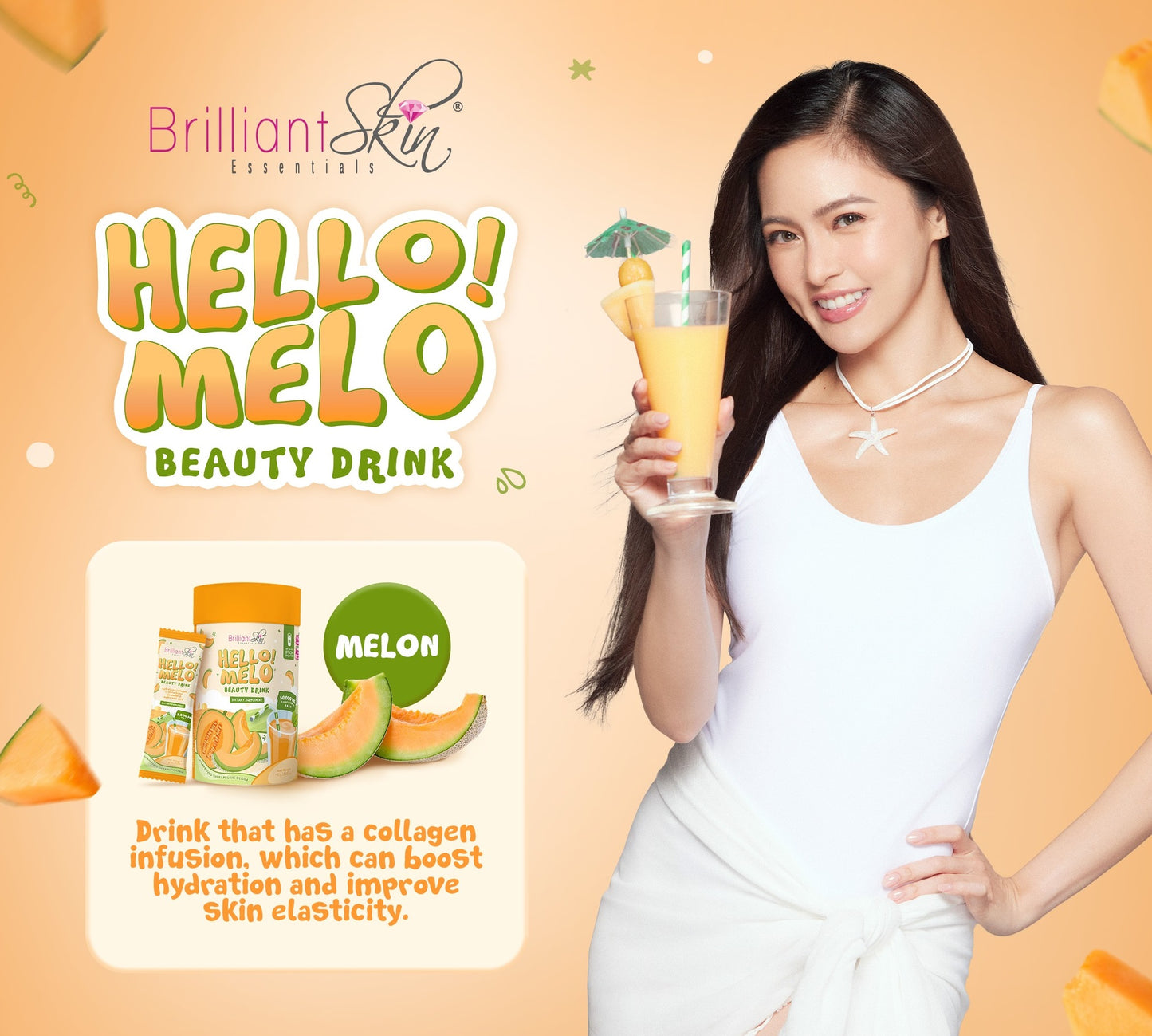 Brilliant Skin Hello Melo Beauty Drink 10 Sachets