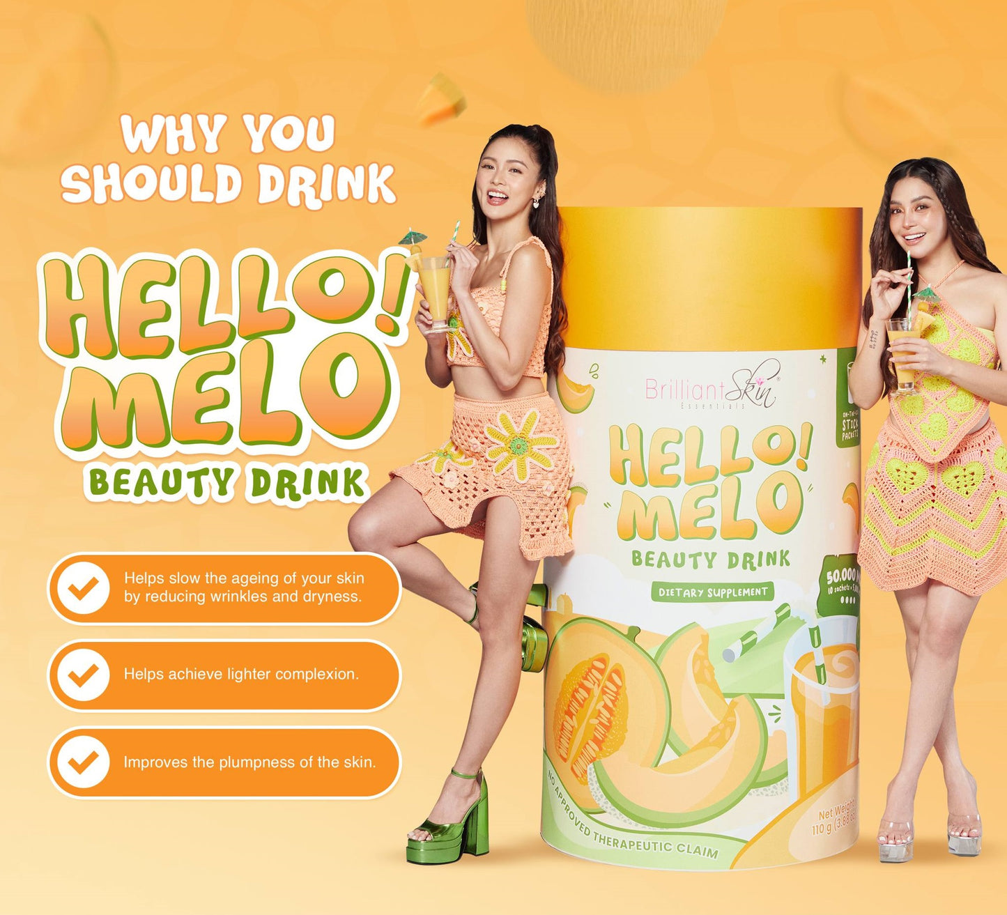 Brilliant Skin Hello Melo Beauty Drink 10 Sachets