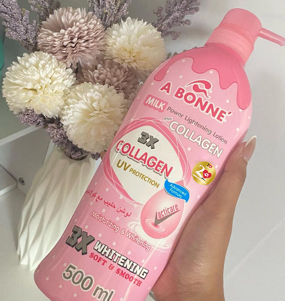 A Bonné Milk Power Lightening Lotion with Collagen | 500mL | Whitening & UV Protection for Smooth, Radiant Skin