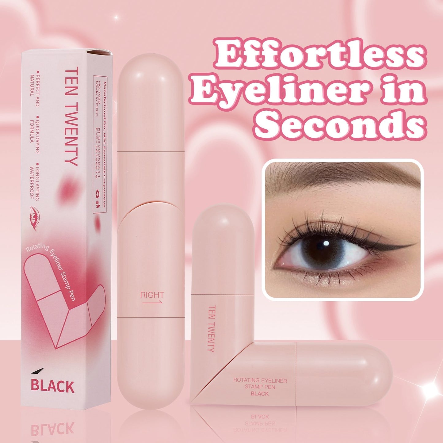 Ten Twenty Eyeliner stamps, long-lasting, easy to control, beginner-friendly, waterproof