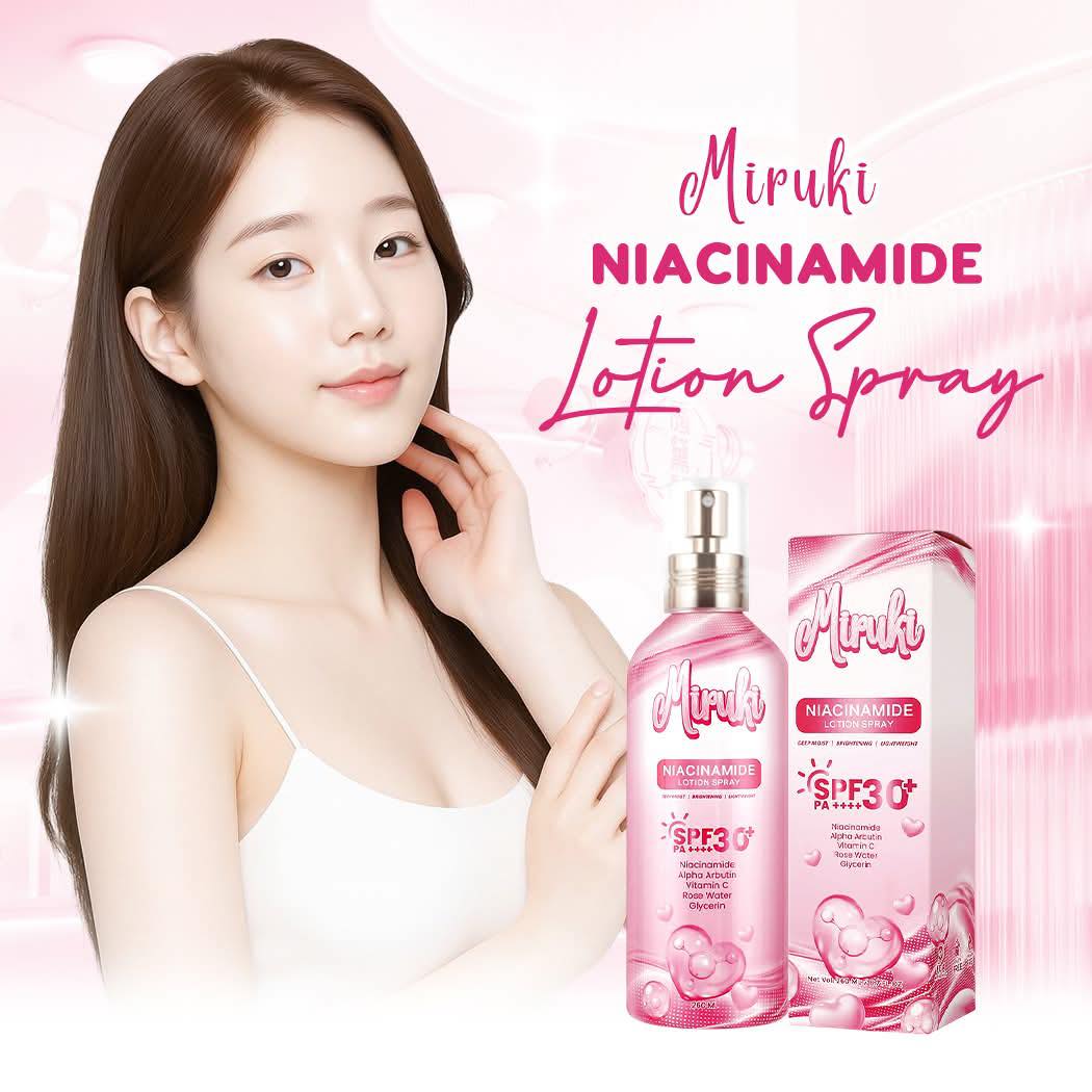 Miruki Niacinamide Lotion Spray, Deep Moist, Brightening, Lightweight, with SPF 30 PA++++