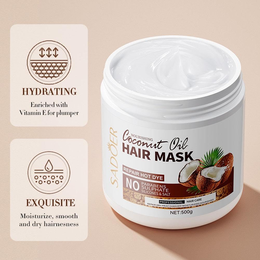 BUY 1 TAKE 1 Collagen Hair Mask Treatment And Coconut Oil Shampoo For Deep Nourishment And Shine Enhancement