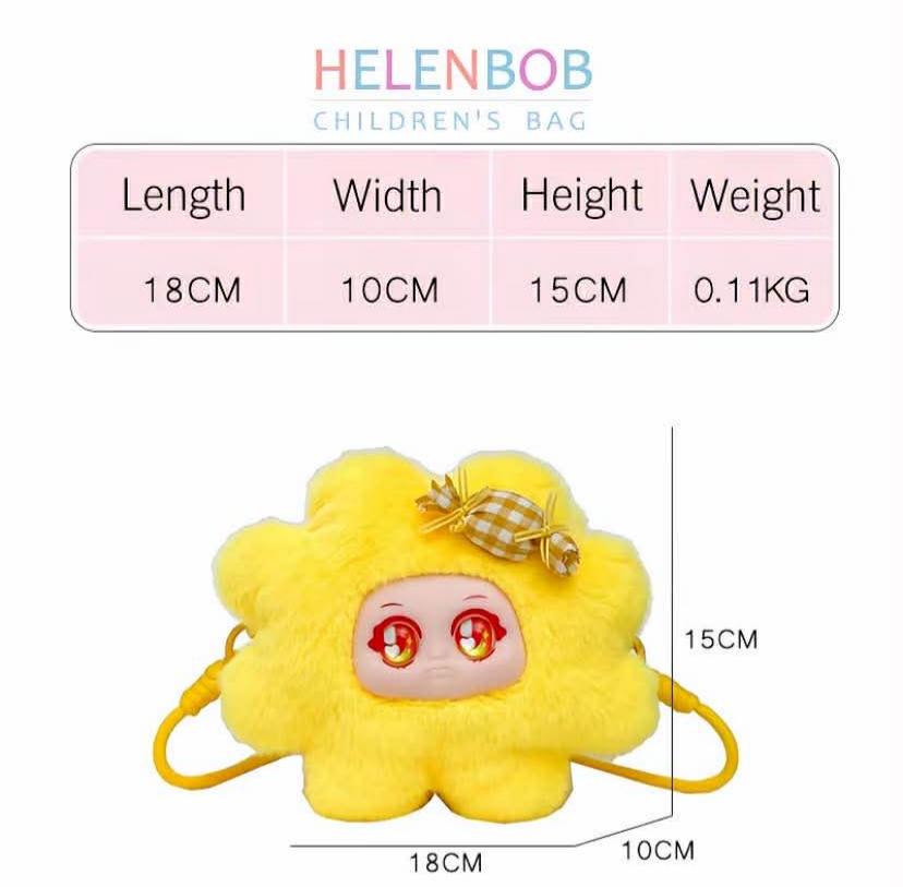 HELENBOB plush toy bag, sweet single shoulder crossbody mini bag, coin purse, birthday gift with adjustable shoulder strap