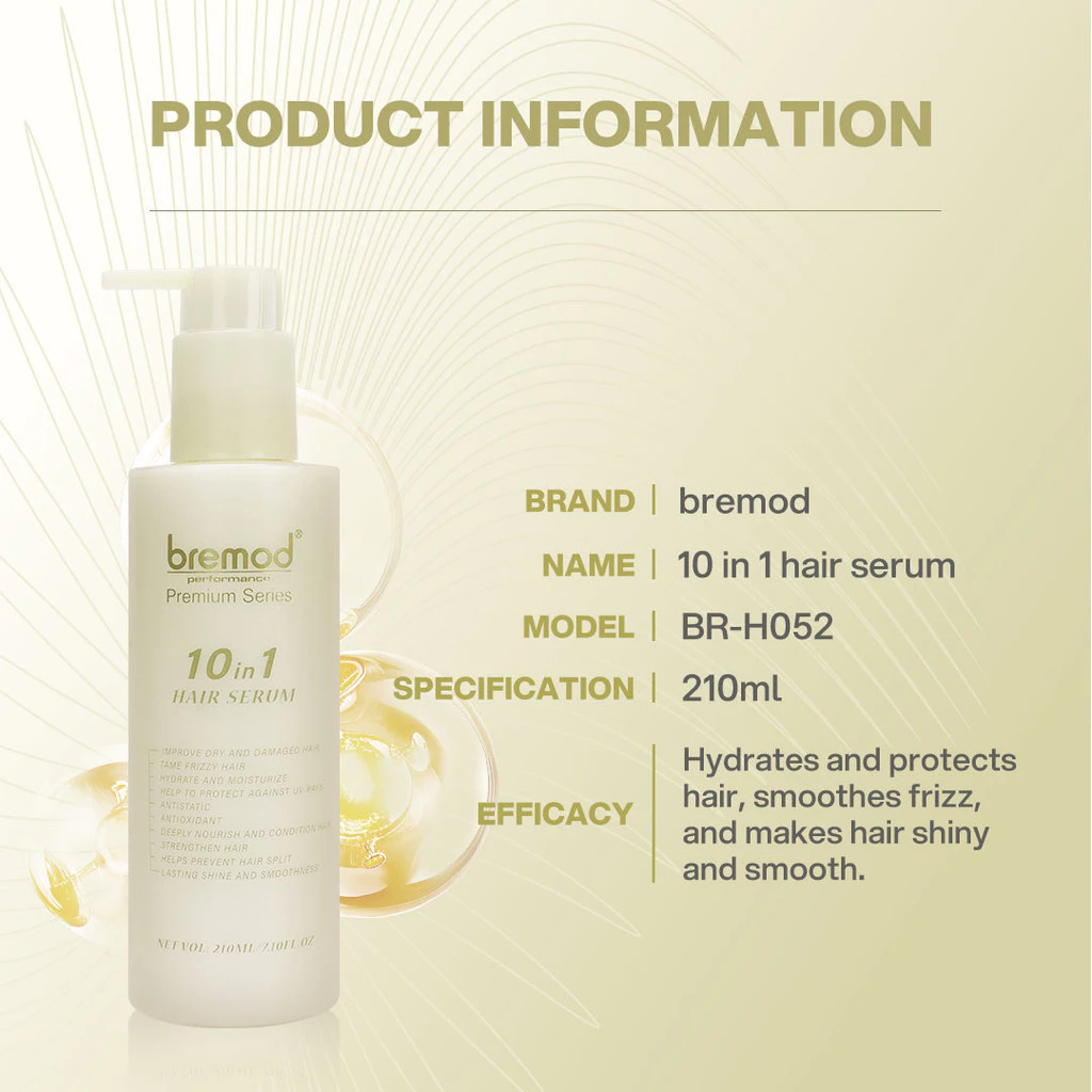 Bremod Premium Hair Serum 10-in-1 Hydrate Smooth Frizz Shiny Moisturizing Care Treatment