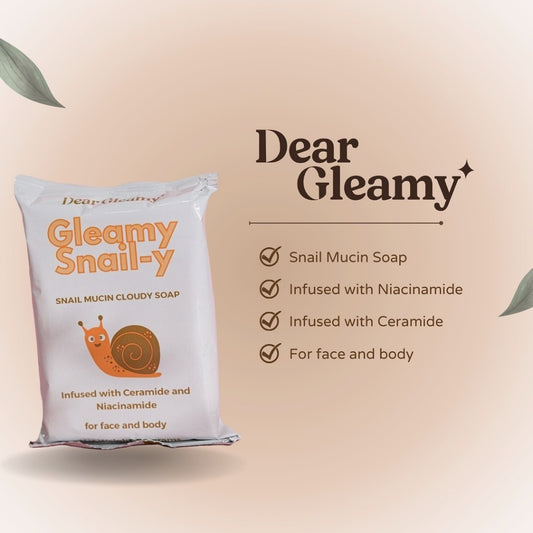 DEAR GLEAMY Snail-y Soap Snail Mucin Cloudy Soap Niacinamide Body Wash Bar Soap
