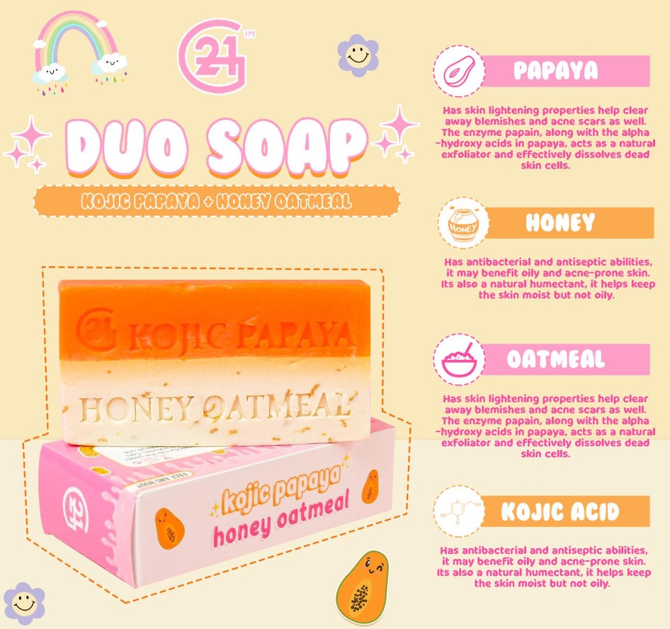 G21 Mini DUO SOAP - Kojic Papaya & Honey Oatmeal